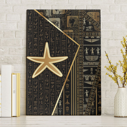 Egypt Seba Canvas Wall Art Ancient Mythology Golden Star Royal