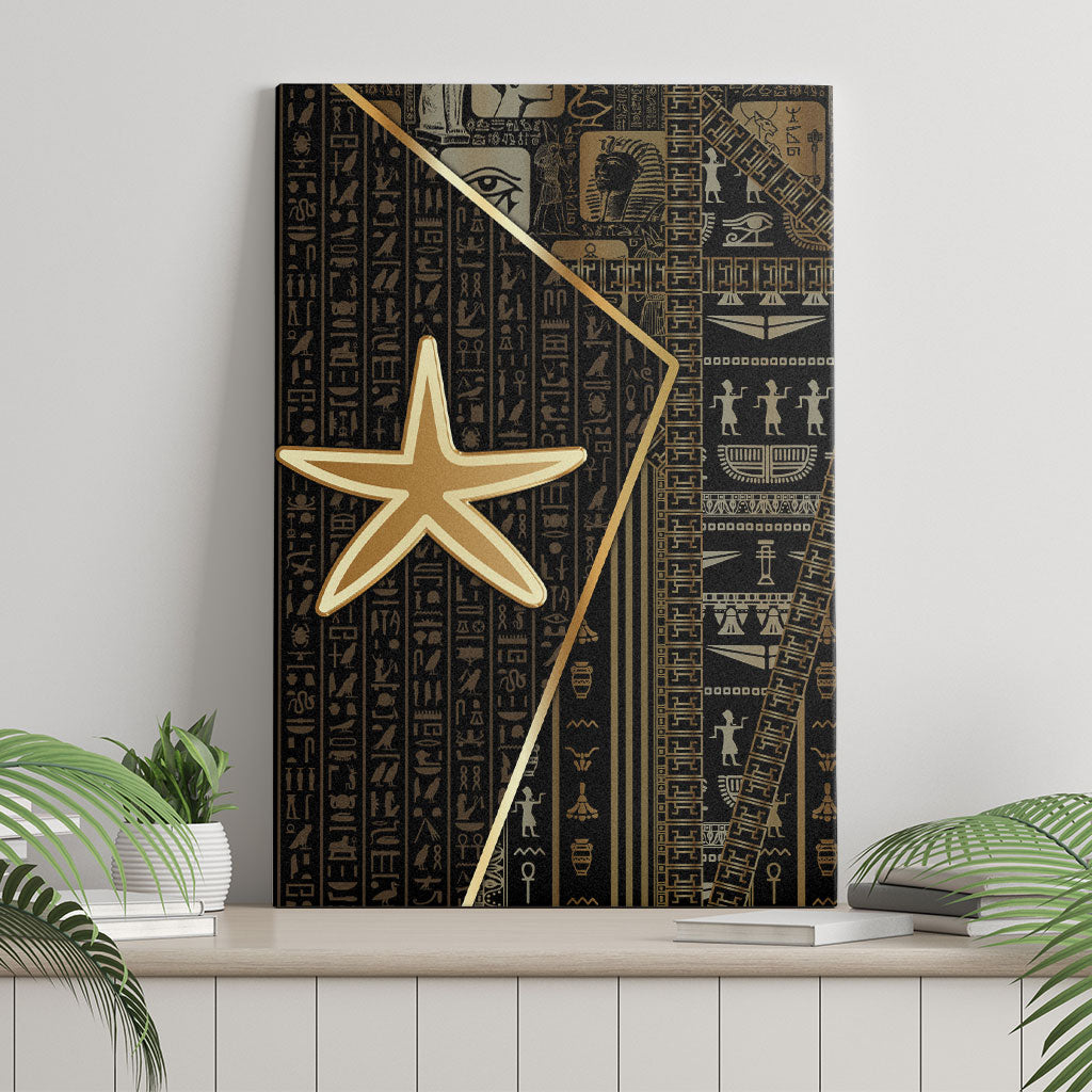 Egypt Seba Canvas Wall Art Ancient Mythology Golden Star Royal