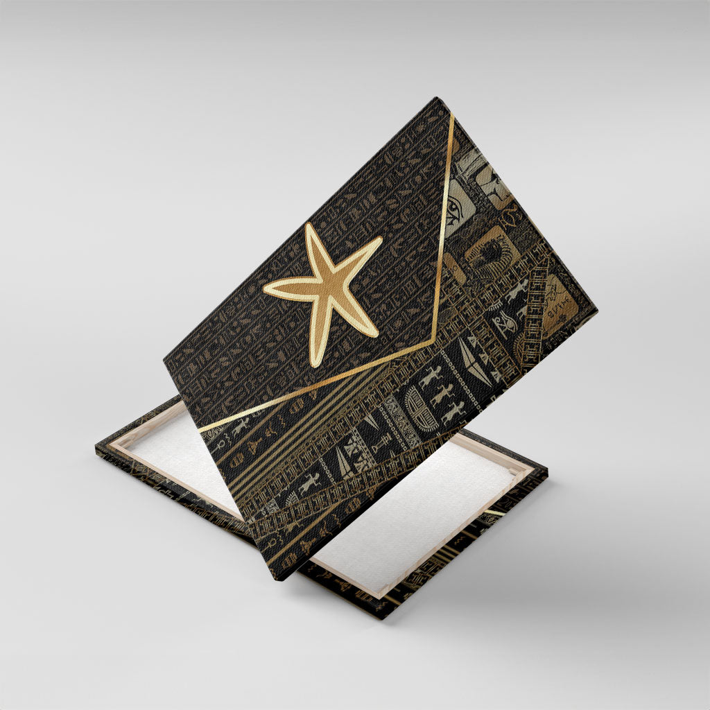 Egypt Seba Canvas Wall Art Ancient Mythology Golden Star Royal