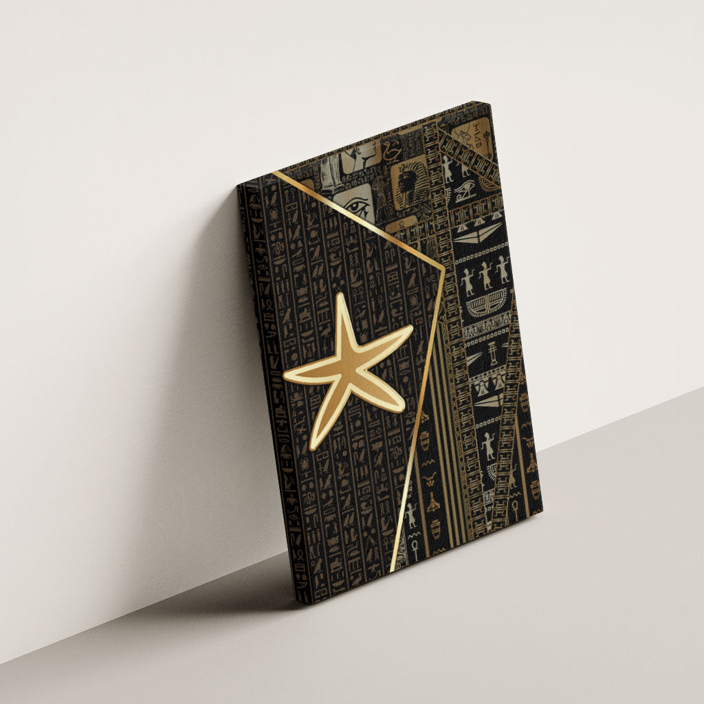 Egypt Seba Canvas Wall Art Ancient Mythology Golden Star Royal