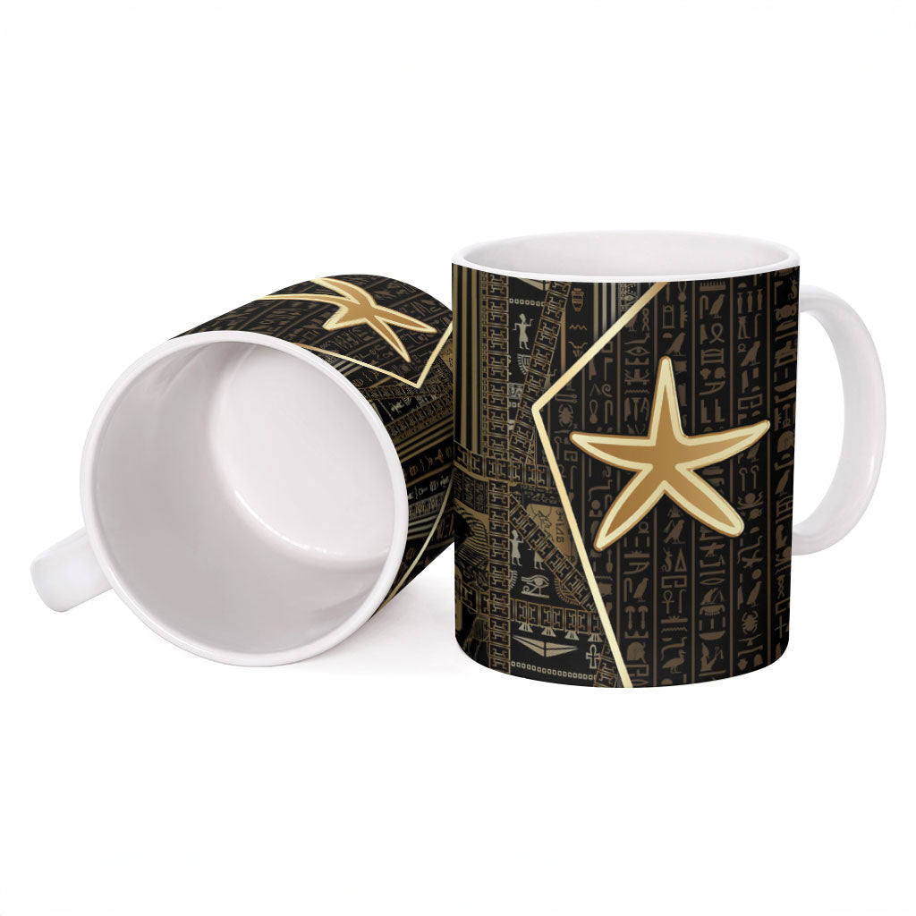 Egypt Seba Ceramic Mug Ancient Mythology Golden Star Royal