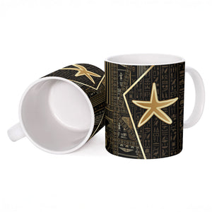 Egypt Seba Ceramic Mug Ancient Mythology Golden Star Royal