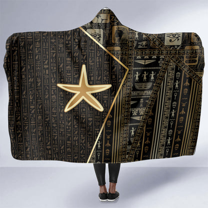Egypt Seba Hooded Blanket Ancient Mythology Golden Star Royal