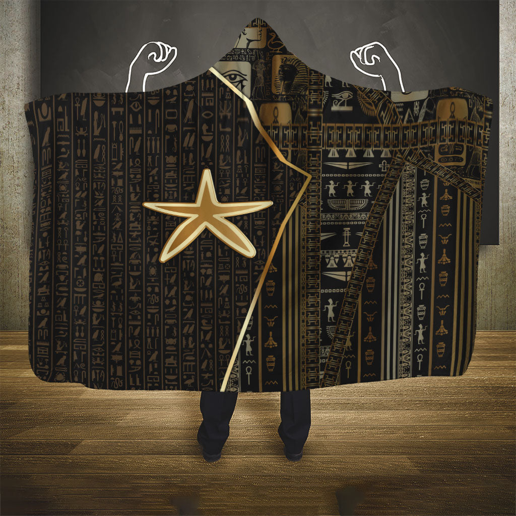 Egypt Seba Hooded Blanket Ancient Mythology Golden Star Royal