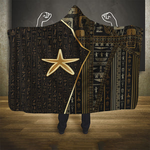 Egypt Seba Hooded Blanket Ancient Mythology Golden Star Royal