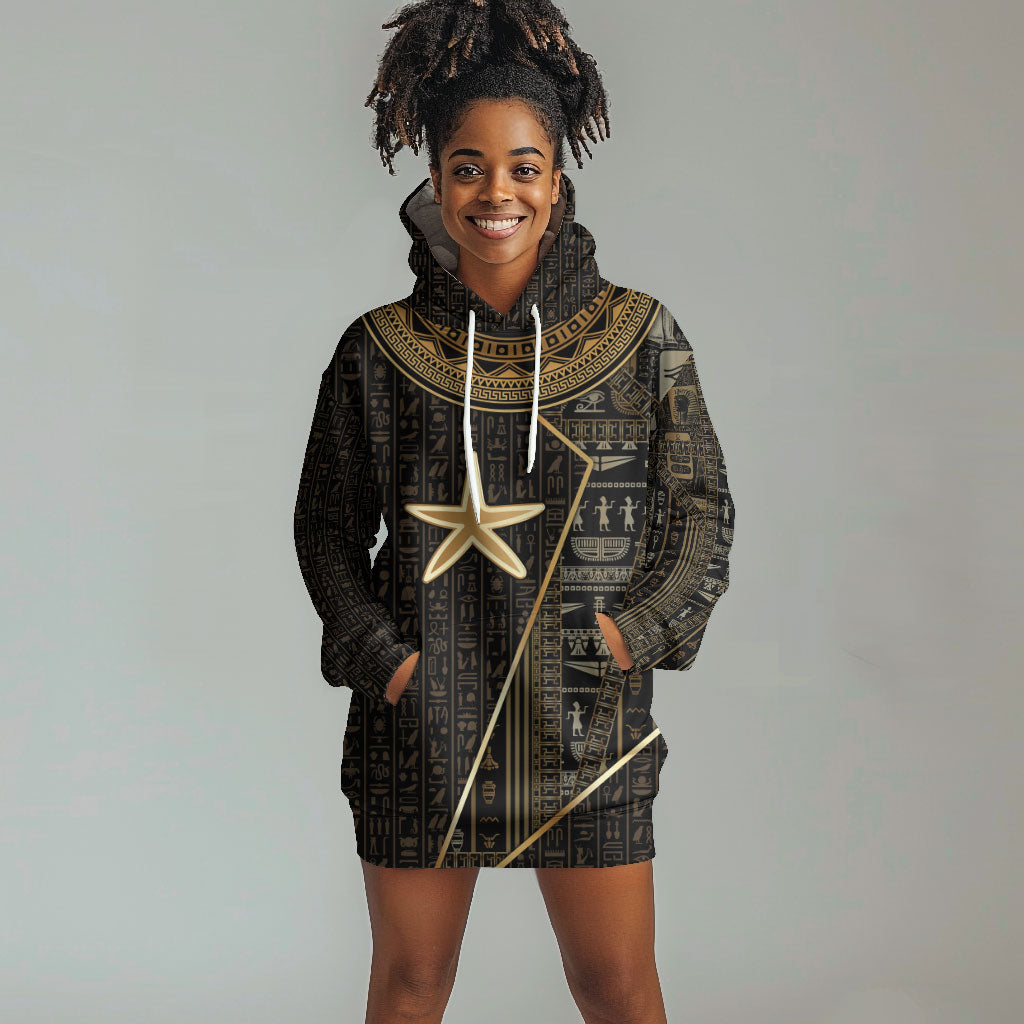 Egypt Seba Hoodie Dress Ancient Mythology Golden Star Royal