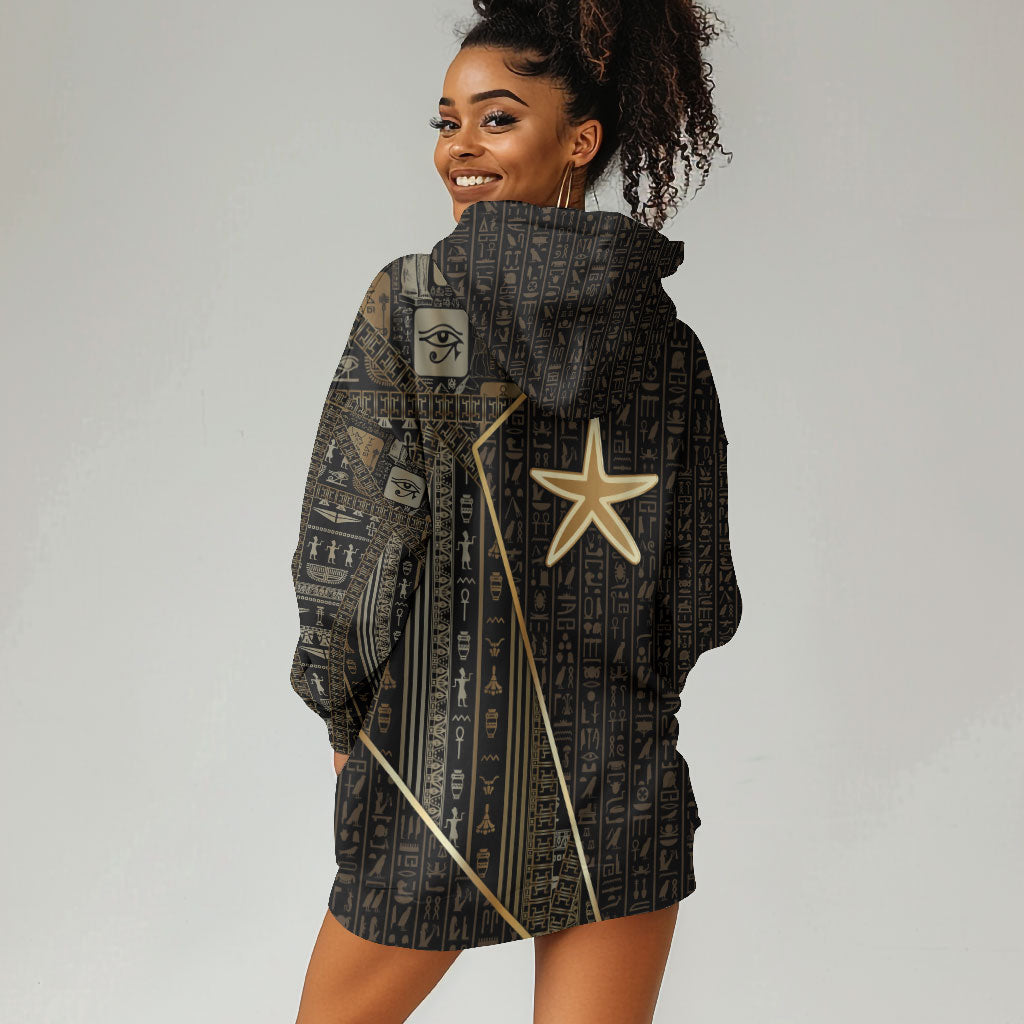 Egypt Seba Hoodie Dress Ancient Mythology Golden Star Royal