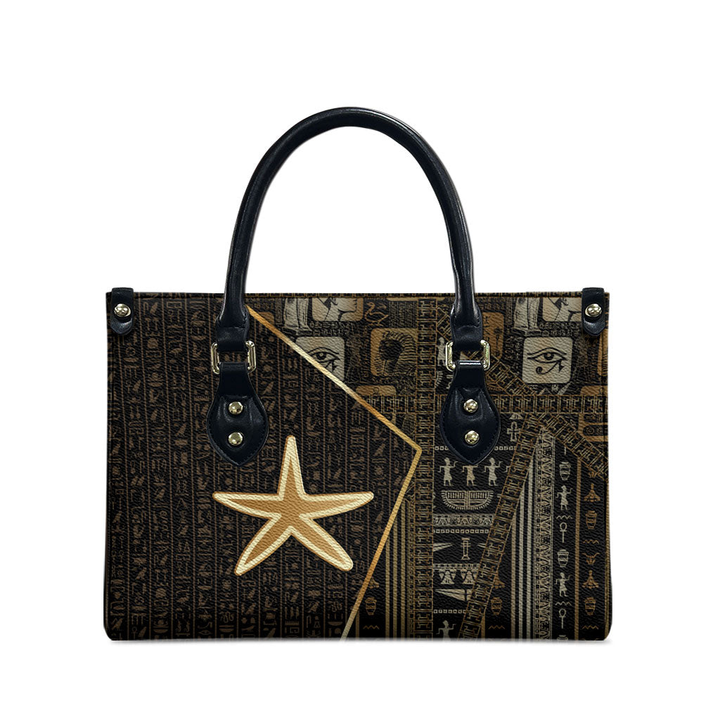 Egypt Seba Leather Bag Ancient Mythology Golden Star Royal
