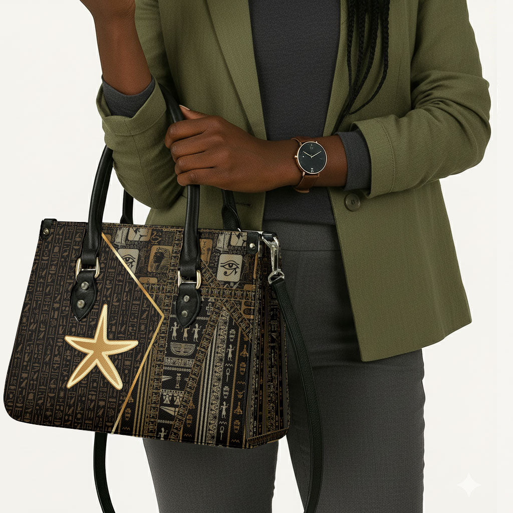 Egypt Seba Leather Bag Ancient Mythology Golden Star Royal