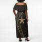 Egypt Seba Off Shoulder Maxi Dress Ancient Mythology Golden Star Royal