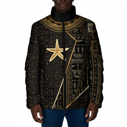 Egypt Seba Padded Jacket Ancient Mythology Golden Star Royal