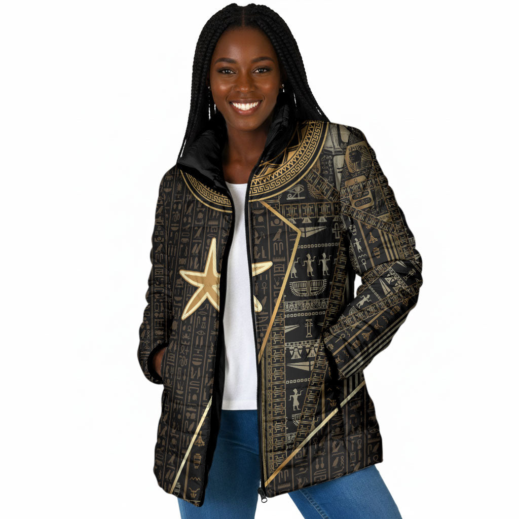 Egypt Seba Padded Jacket Ancient Mythology Golden Star Royal