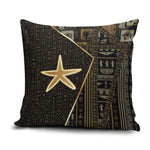Egypt Seba Pillow Cover Ancient Mythology Golden Star Royal