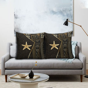 Egypt Seba Pillow Cover Ancient Mythology Golden Star Royal
