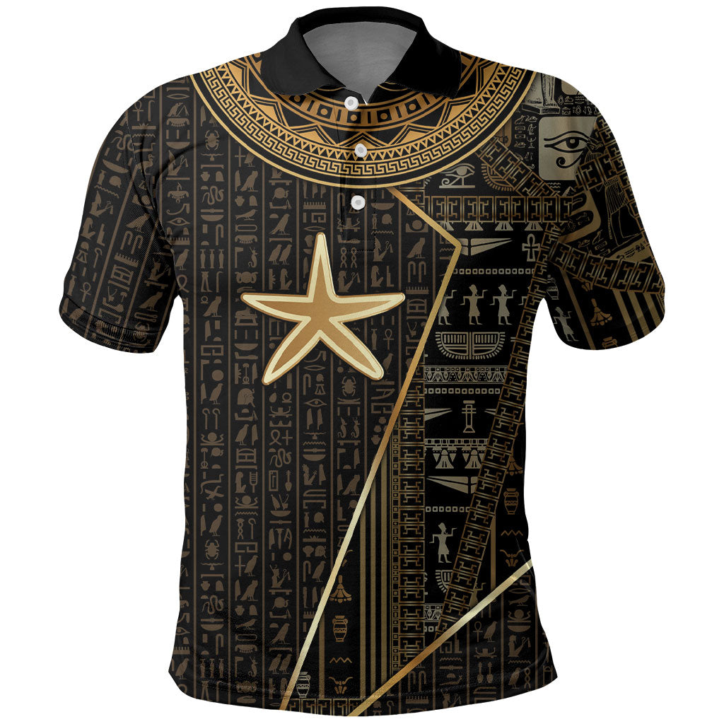 Egypt Seba Polo Shirt Ancient Mythology Golden Star Royal