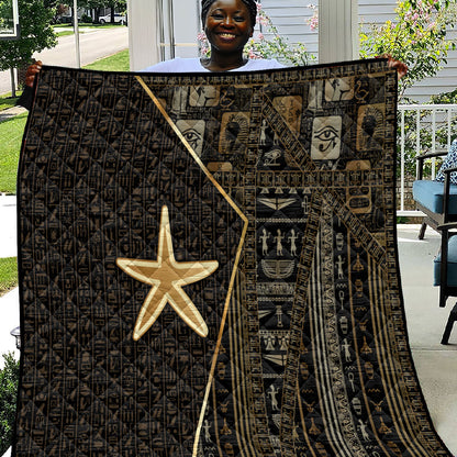 Egypt Seba Quilt Ancient Mythology Golden Star Royal