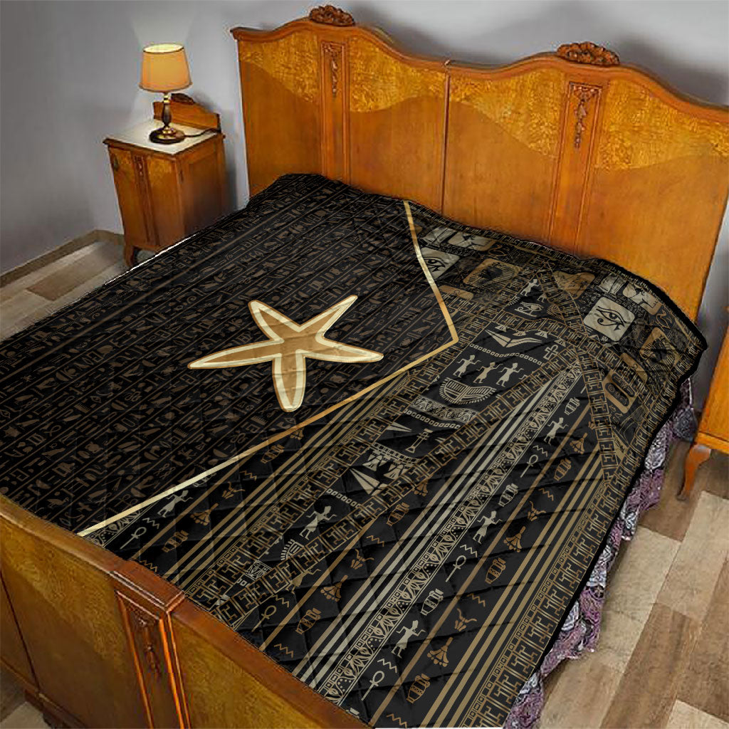 Egypt Seba Quilt Ancient Mythology Golden Star Royal