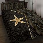 Egypt Seba Quilt Bed Set Ancient Mythology Golden Star Royal