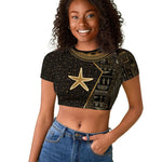 Egypt Seba Raglan Cropped T shirt Ancient Mythology Golden Star Royal
