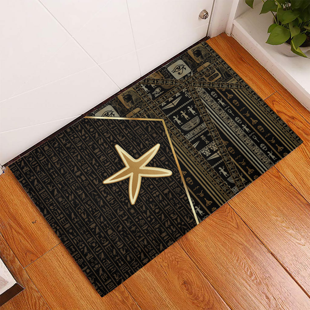 Egypt Seba Rubber Doormat Ancient Mythology Golden Star Royal