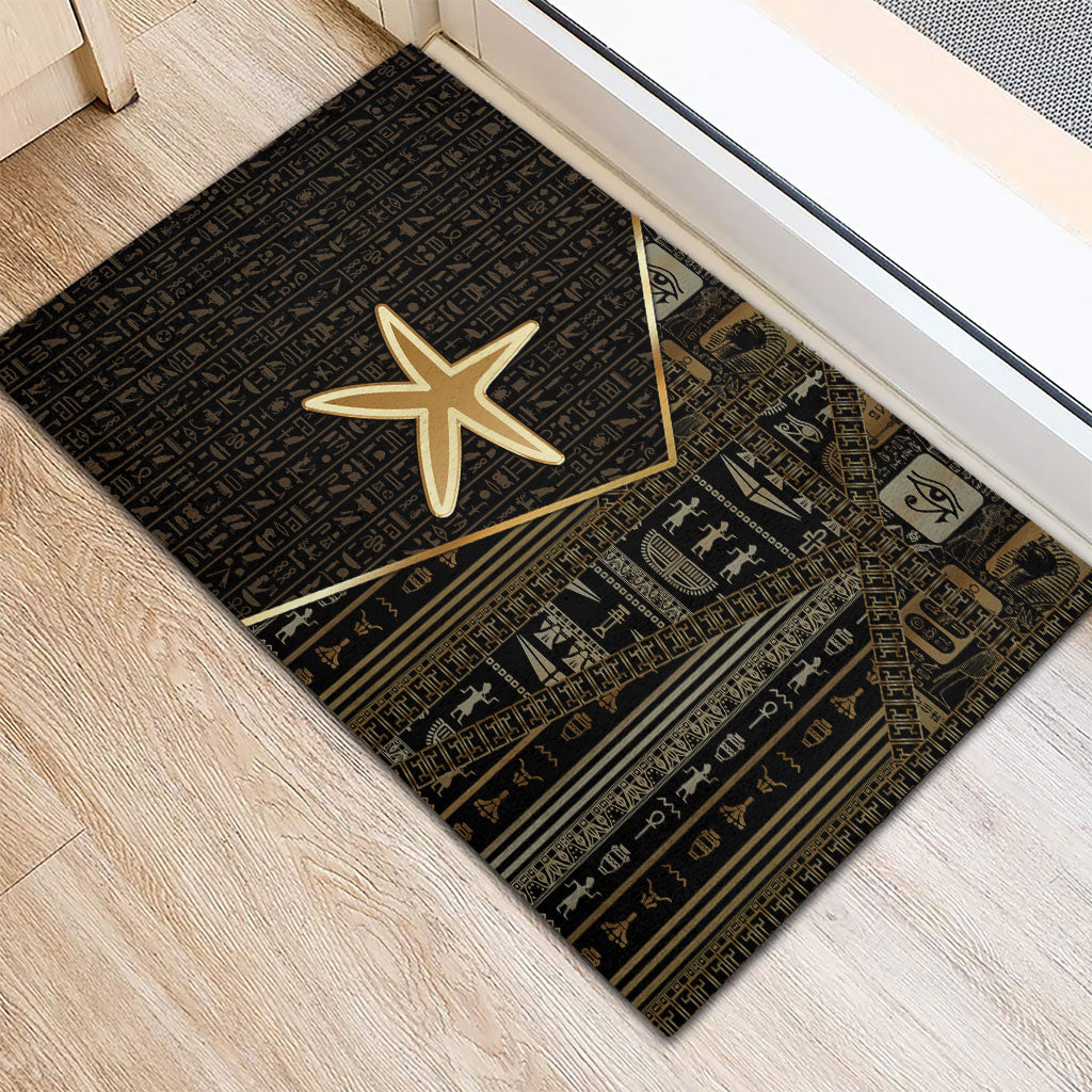 Egypt Seba Rubber Doormat Ancient Mythology Golden Star Royal