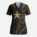 Egypt Seba Scrub Top Ancient Mythology Golden Star Royal