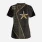 Egypt Seba Scrub Top Ancient Mythology Golden Star Royal