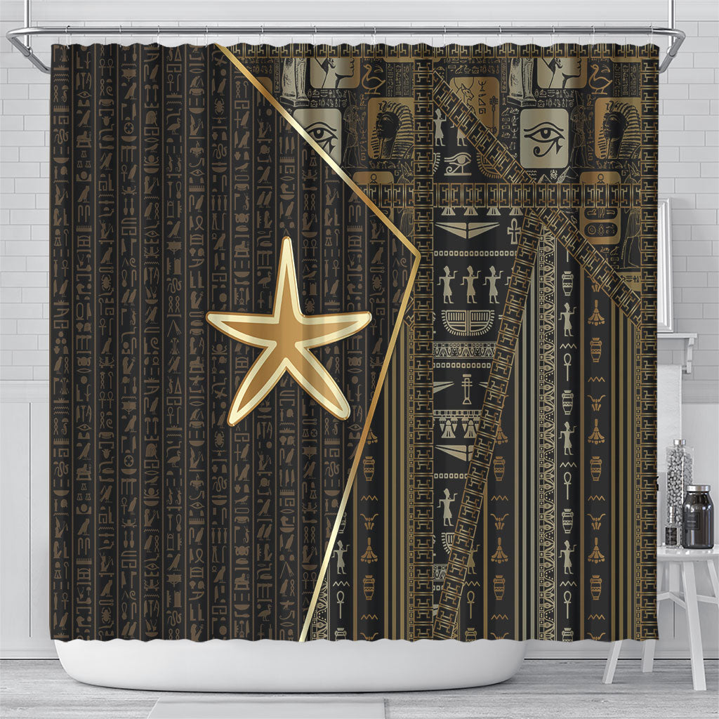 Egypt Seba Shower Curtain Ancient Mythology Golden Star Royal