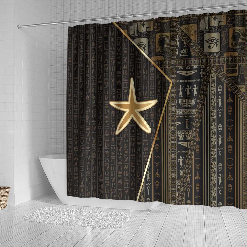 Egypt Seba Shower Curtain Ancient Mythology Golden Star Royal
