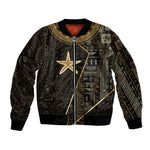 Egypt Seba Sleeve Zip Bomber Jacket Ancient Mythology Golden Star Royal
