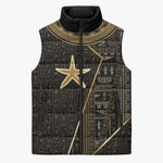 Egypt Seba Sleeveless Puffer Jacket Ancient Mythology Golden Star Royal