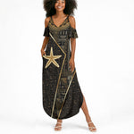 Egypt Seba Summer Maxi Dress Ancient Mythology Golden Star Royal