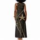 Egypt Seba Tank Maxi Dress Ancient Mythology Golden Star Royal