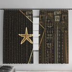 Egypt Seba Window Curtain Ancient Mythology Golden Star Royal