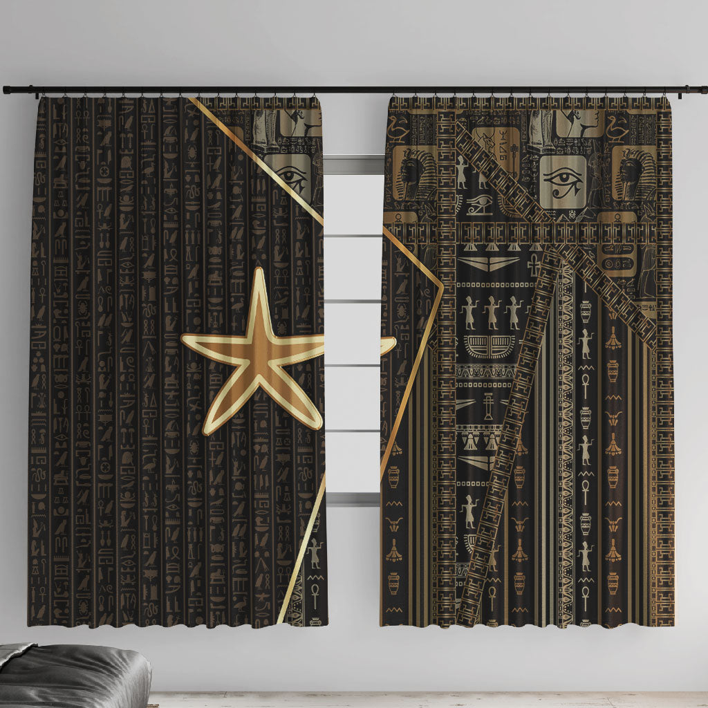 Egypt Seba Window Curtain Ancient Mythology Golden Star Royal