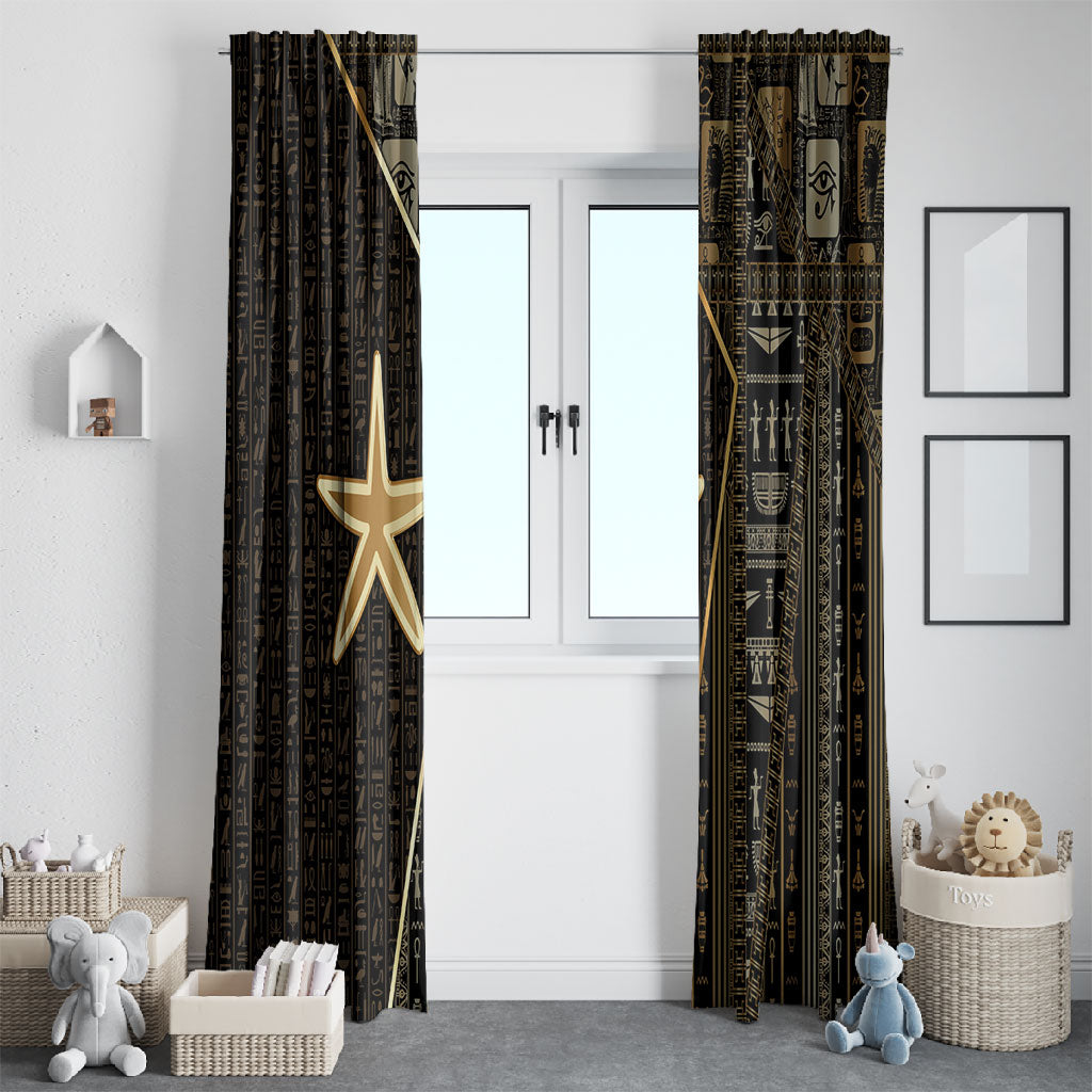 Egypt Seba Window Curtain Ancient Mythology Golden Star Royal