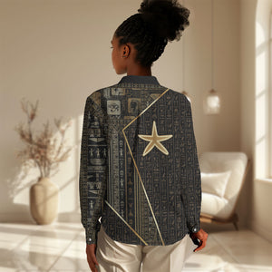 Egypt Seba Women Casual Shirt Ancient Mythology Golden Star Royal