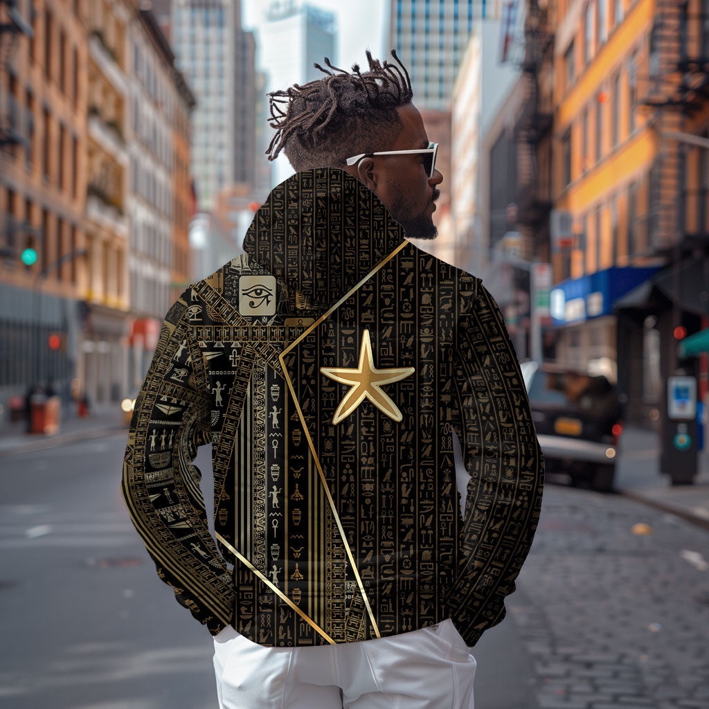 Egypt Seba Zip Hoodie Ancient Mythology Golden Star Royal