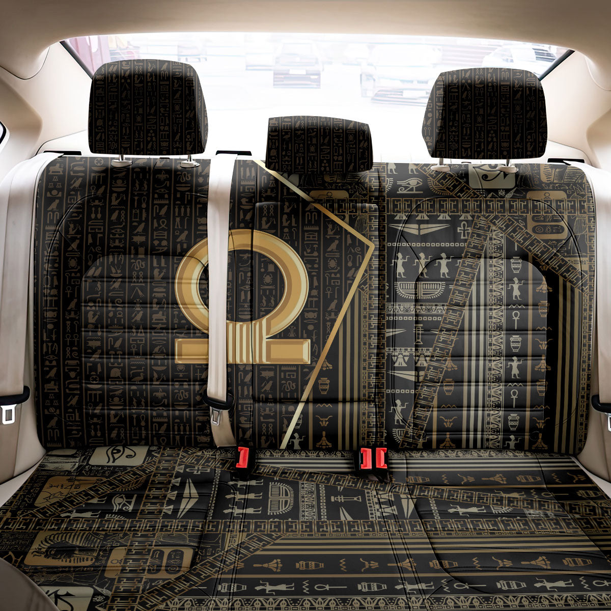 Egypt Shen Ring Back Car Seat Cover Ancient Mythology Eternally Protecting