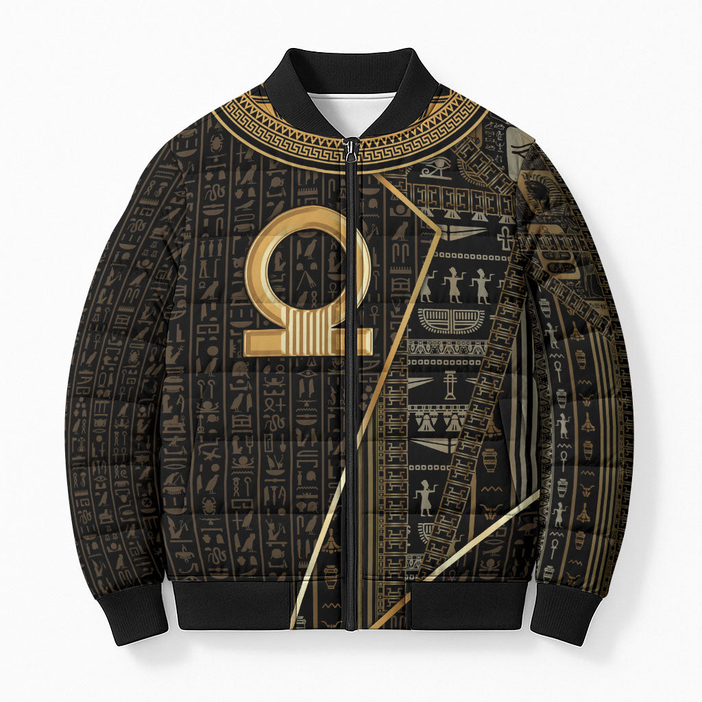 Egypt Shen Ring Bomber Puffer Jacket Ancient Mythology Eternally Protecting
