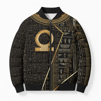 Egypt Shen Ring Bomber Puffer Jacket Ancient Mythology Eternally Protecting