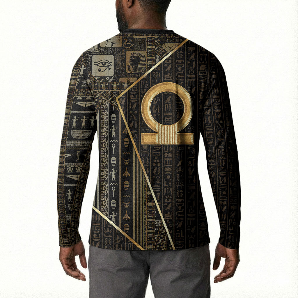 Egypt Shen Ring Button Sweatshirt Ancient Mythology Eternally Protecting