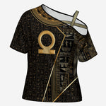 Egypt Shen Ring Cross Shoulder Shirt Ancient Mythology Eternally Protecting