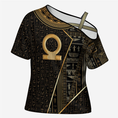 Egypt Shen Ring Cross Shoulder Shirt Ancient Mythology Eternally Protecting