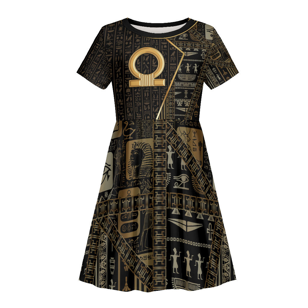 Egypt Shen Ring Kid Short Sleeve Dress Ancient Mythology Eternally Protecting