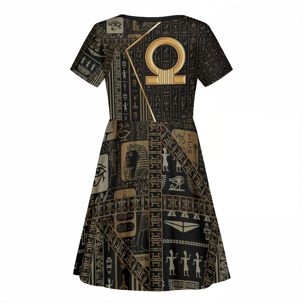 Egypt Shen Ring Kid Short Sleeve Dress Ancient Mythology Eternally Protecting