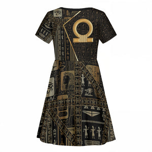 Egypt Shen Ring Kid Short Sleeve Dress Ancient Mythology Eternally Protecting