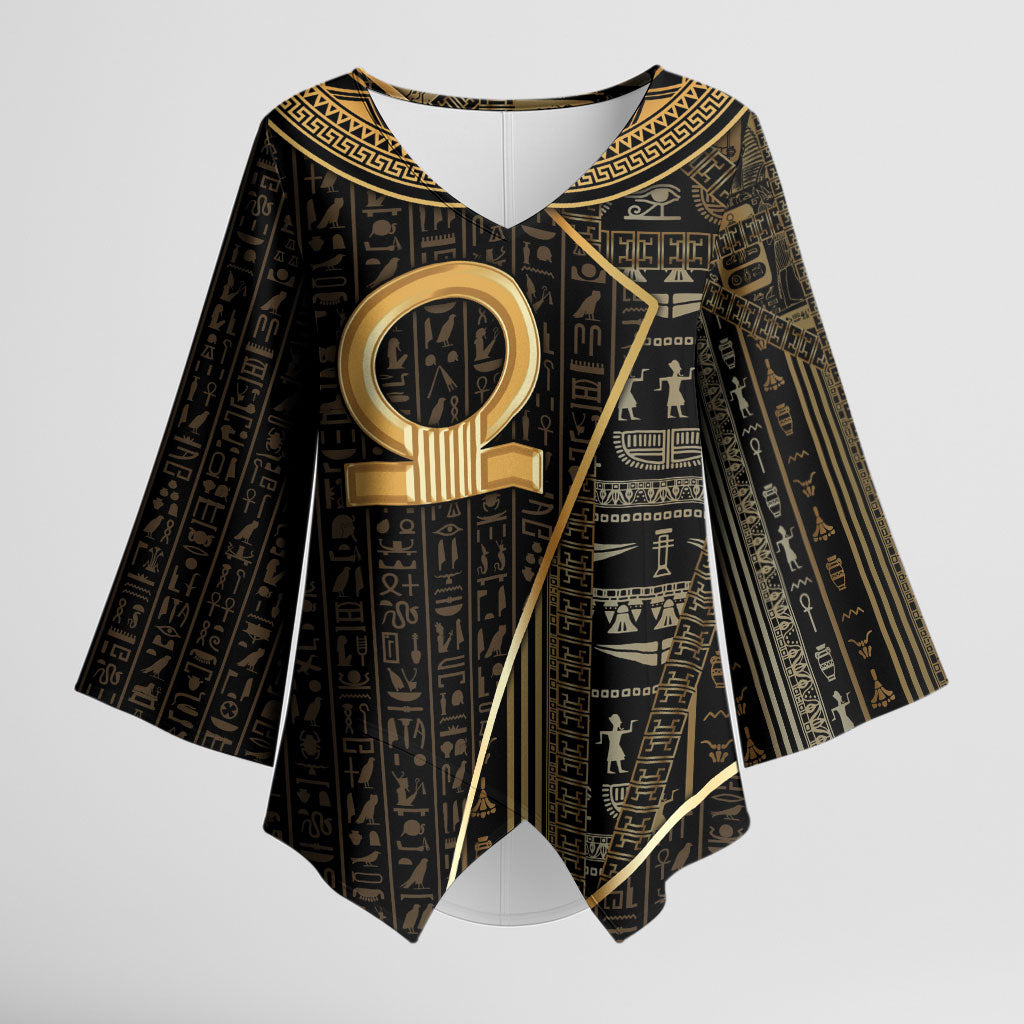 Egypt Shen Ring Kimono Sleeve Blouse Ancient Mythology Eternally Protecting