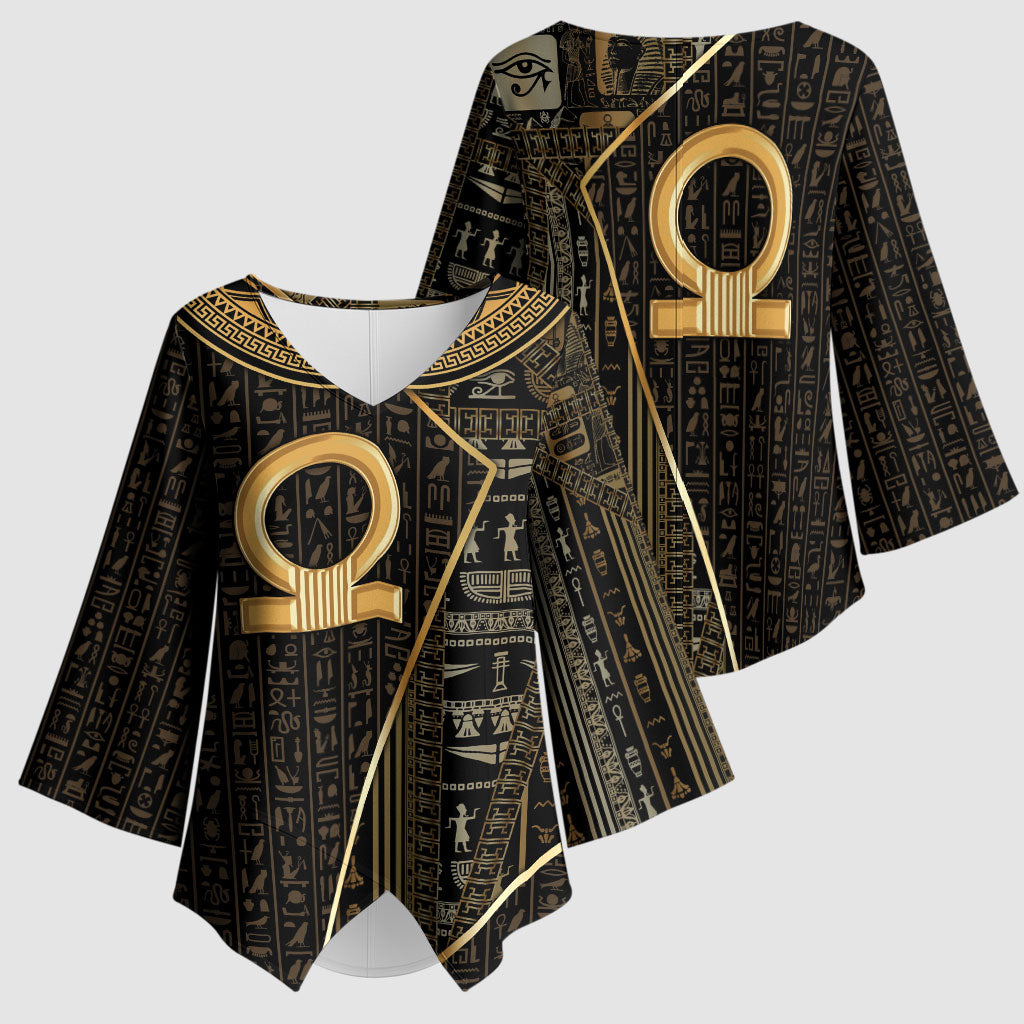 Egypt Shen Ring Kimono Sleeve Blouse Ancient Mythology Eternally Protecting
