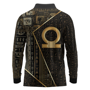 Egypt Shen Ring Long Sleeve Polo Shirt Ancient Mythology Eternally Protecting